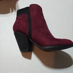 Mix No. 6 Acosa Bordeaux Maroon Suede Booties Size 6.5